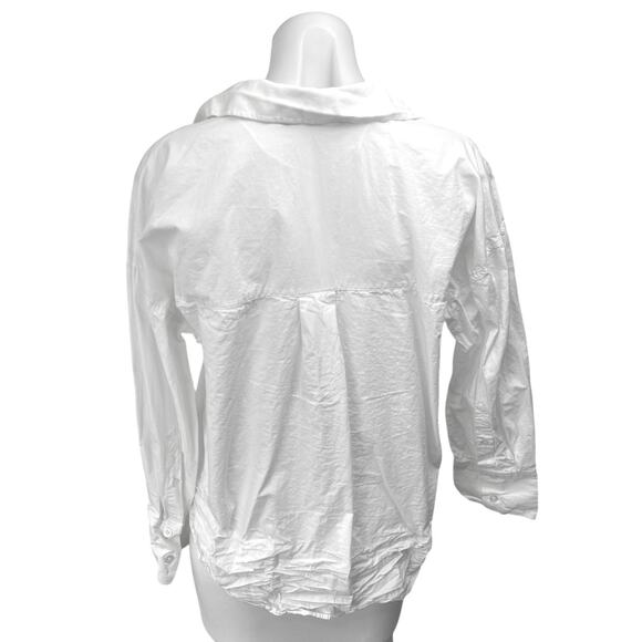 Zara Women's White Long Sleeve Button Down Collar Shirt Blouse Tops Size S - Picture 2 of 4